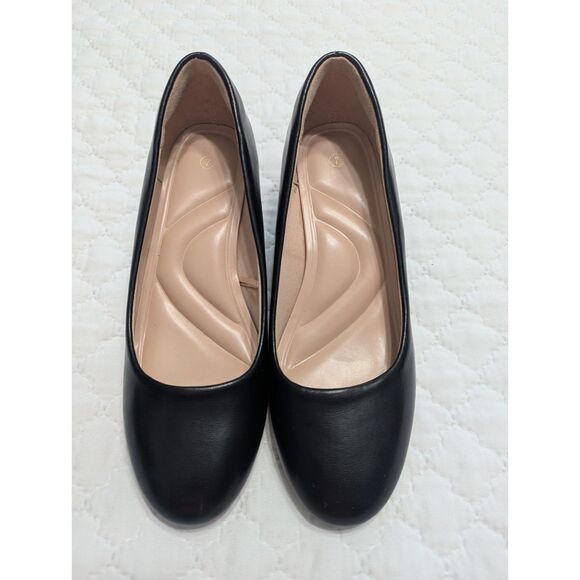 ✨ mysoft Comfort Wedge Pumps – Black Closed Toe Dress Shoes – Size 7 – NEW - Picture 6 of 10